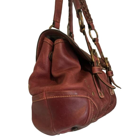 Rare Vintage Limited Edition Coach Burgundy Studded Expandable Soho Satchel 9642 - Picture 3 of 14